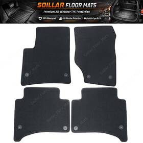 Soillar Z2.trjd02.h Front And Rear Floor Mats Carpet Velour Black For 2004-2010 Volkswagen Touareg