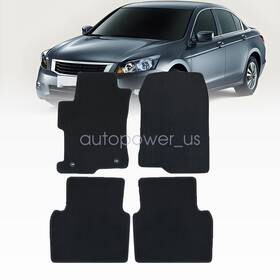 Z2.ygjd01.h Soillar Fits 08-12 Honda Accord Sedan Front Rear Floor Mats Carpet Black Velour 4pc
