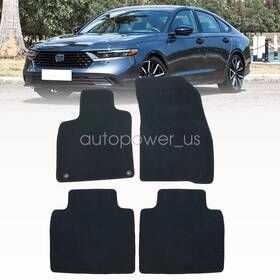 Z2.ygjd04.h Soillar Fits 23-25 Honda Accord Sedan Front Rear Floor Mats Carpet Black Velour 4pc