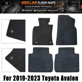 Z2.yzljd01.h Soillar Black Velour Front And Rear Floor Mats Carpet Set Of 4 For 2019-2023 Toyota Avalon