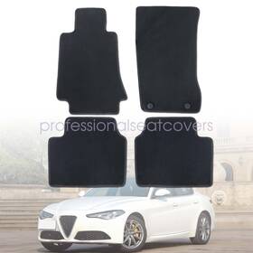 Z2.zlyjd01.h Soillar Velour Floor Mats Carpet Fits 2017-2024 Alfa Romeo Giulia Replacement Full Set