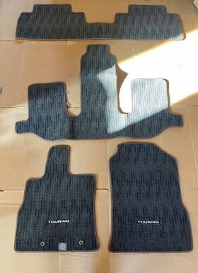 J505sxc060 Subaru 19-23 Ascent 5 Pc Carpet Floor Mat Set Black And Gray Brown Trim Oem