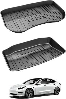 2021810 T Tgbros Trunk Mat Custom Fit For 2021 2022 2023 Tesla Model 3 Black
