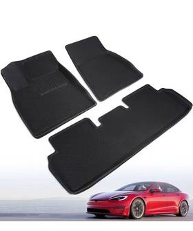 000804-1 Taptes Testa Model S Floor Mats 3 Pc Set 2020-2024