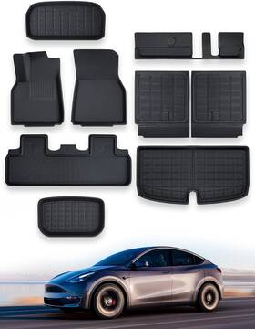Beysh0005940be Taptes 9pcs For Tesla Model Y Floor Mats Cargo Full Set 7 Seater 20-24 All-weather