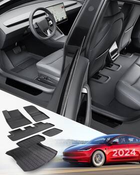 Ts001033 Taptes All-weather Floor Mats For Tesla Model 3 2024-2026 6 Pcs Set