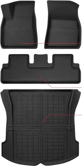 Beyshfb32g Tesla 3d Tpe Floor Mats And Cargo Liner For 2020-2023 Model Y Waterproof