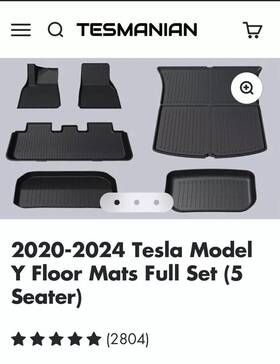 Tesmanian 645638766456 Tesla Model Y Rubber Interior Floor Mats 2020-2021 Tesmanian 645638766456 Tesla Model Y Rubber Interior Floor Mats 2020-2021