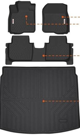 Rx2023 Tesson Floor Mats Accessories 2 Row Liners Set And Cargo Custom Fit For