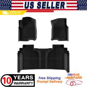 Thomas-autoparts 810038824734 Floor Mats For Chevrolet Silverado 1500 / Gmc Sierra 2019-2024 Crew Cab