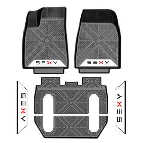 Tesx620-12 Torcia Anti-slip 3d Car Mats 6pcs All Weather For 2015-2020 Tesla Model X 6 Seater