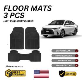24234324324 Toyota For All Car Floor Mat 3pcs Full Set Heavy Duty High Durability