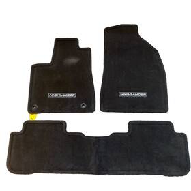 Prd12006rfm2 Toyota 2008-2013 Highlander Set Of 3 Black Embroidered Floormats Custom Fit