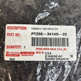 Pt206-3414d-20 Toyota Pt206-34142-20 Oem Tundra Limited D-cab 3pc Black Carpet Floor Mats New