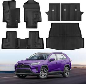 Tsldrv Rav4jd-tpe Floor Mats For Toyota Rav4 2019- 2025 Full Set All Weather Include Hybrid Tpe