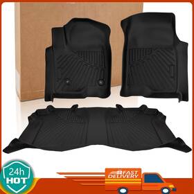 Mallrs066crooo701zb Twom 1f Floor Mats Tpe Fit For 19-25 Chevy Silverado/gmc Sierra 1500 Waterproof Liners