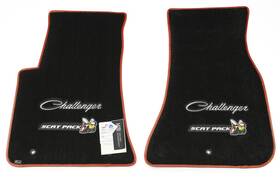 Hem-dod-chall-sp-548-black Ultimat By Lloyd Mats Dodge Challenger Scat Pack And Bee Floor With Red/black Trim 32oz 2pc Premium