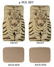Kams-1191-bei Universal Fit 4 Piece Set Tiger Face Print Car Truck Carpet Floor Mats 1191