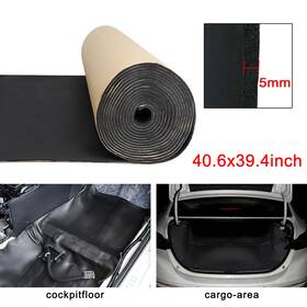 Uxcell 746453584956 197mil 5mm 11.1sqft Car Sound Proofing Insulation Deadener Mat 40.6x39.4inch