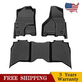 Viwik 590451292885 Floor Mats Front Rear Tpe Liners For Dodge Ram 1500 2500 3500 Crew Cab 2013-2018