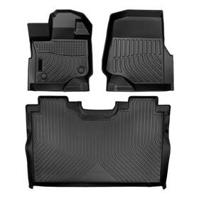 Top134401 Viwik 3pcs Floor Mats For Ford F-150 Crew Cab 15-2024 All Weather Tpe Rubber Liners