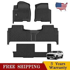 Viw147050 Viwik Floor Mats For Gmc Yukon 8 Seat 2021-2024 Rubber Liners Waterproof All Weather