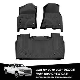 Xia210805 Viwik Floor Mats Tpe Liners For 2019-2021 Dodge Ram 1500 Crew Cab Rubber All Weather