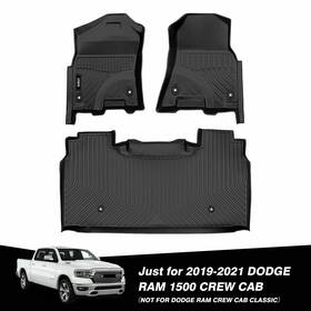 Xia87015 Viwik For 2019-2021 2020 Dodge Ram 1500 Crew Cab Floor Mats Liner Black Rubber Set Us