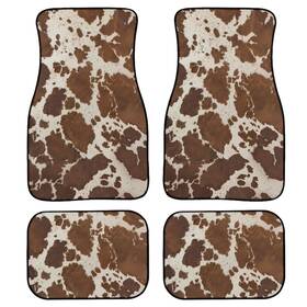 Wa-alc1583gp-1-39 Wanyint Brown Cows Car Floor Mats All Weather Carpets Design Nonslip Auto Rugs Heavy Dut