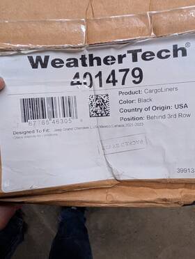 401479 Weathertech Jeep Grand Cherokee L Cargo Liner 21-23