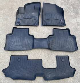 441084-1-4-3 Weathertech 2018-2019 Vw Atlas Floorliner Complete 1st 2nd 3rd Black With Retention