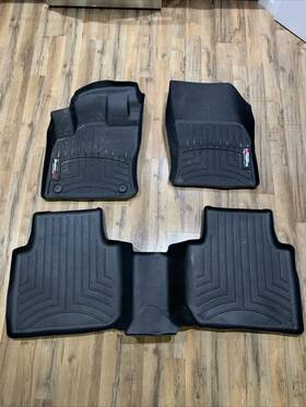4415631-449893 Weathertech Rubber All Season Floor Mats Liners 2020-2024 Vw Tiguan Row Black
