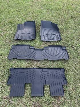 44632-1-2-3im Weathertech Floorliner For Toyota Highlander With Bench Middle Seat 2014-2019 Black