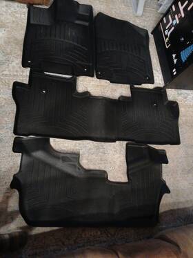 44839-1-2-3im Weathertech Floorliner Hp For 2016-2022 Honda Pilot - Full Set Black 8 Passenger