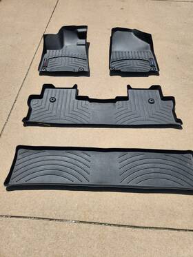 44971-1-2-3 Weathertech Floorliner Complete Set For 2017-2026 Honda Ridgeline - Black