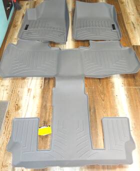 461080-1-3 Weathertech Custom Fit Floorliners For 2019 Acadia/acadia - Full Set Grey