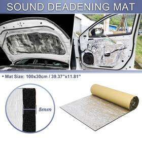 X11.81 X Autohaux 656417934430 Universal 197mil 5mm 3.23sqft Car Sound Deadening Mat Aluminum 39.37 Inch