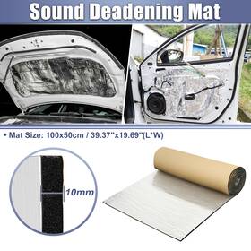 X19.69 X Autohaux 767153253195 394mil 10mm 5.38sqft Car Sound Deadening Mat Aluminum Foil Damping 39.37 Inch