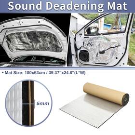 X24.8 X Autohaux 781954937702 197mil 5mm 6.79sqft Car Sound Deadening Mat Aluminum Foil Foam 39.37 Inch