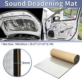 X11.81 X Autohaux 781954937719 197mil 5mm 3.23sqft Car Sound Deadening Mat Aluminum Foil Foam 39.37 Inch