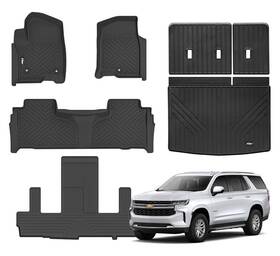 Xeeqqmo 197839644069 Floor Mats For 21-24 Chevrolet/tahoe/gmc Yukon 7 Seater With Trunk Mat All Weather