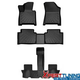 Xpt-cpd-hysan24-2-bk Xpert-tuning Fits 24-25 Hyundai Santa Fe 6/7 Seats Non-slip Tpe Floor Mats Carpet All Weather