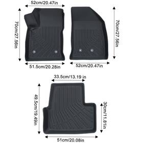 P2.tpejd381.h Ybb-autoparts For 2016-2019 Chevrolet Volt Tpe All-weather Front And Rear Floor Mats Liners Set
