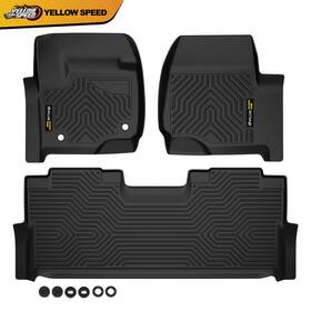 Yel551729 Yellowspeed Tpe Floor Mats Liner Fit For 2017-24 Ford F-250 F-350 F-450 Super Duty Crew Cab