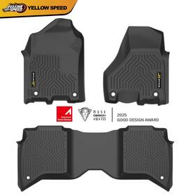 Yel720671 Yellowspeed Tpe Car Floor Mats Liners Fit For 2019-2024 Ram 2500/3500 Crew Cab All Weather