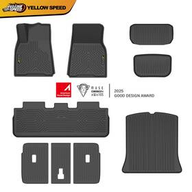 Yellowspeed Yel826232 Tpe Floor Mats Cargo Liner Backrest Fit For 2020-2024 Tesla Model Y 5 Seats