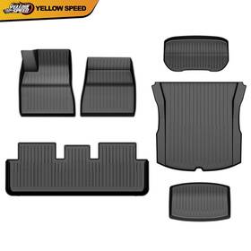 Yel862608 Yellowspeed Fit For 2024-2025 Tesla Model 3 All Weather Tpe 3d Floor Mats Cargo Liners 6pcs