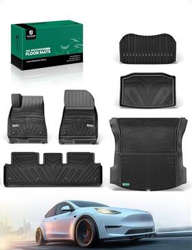 Fmote009b0-yc Yhtauto Floor Mats Black For Tesla Model Y 2020-2025 Front Rear &trunk