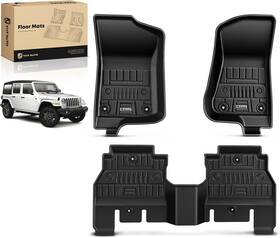 Yhtfm10113-dd Yhtauto Floor Mats For 21-25 Jeep Wrangler 4 Door Non-jk Or 4xe 1st And 2nd
