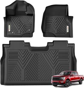 Yita-001-m7 Yitamotor All Weather Floor Mats For 2015 2026 Ford F-150 Crew Cab 1st And 2nd Row Tpe